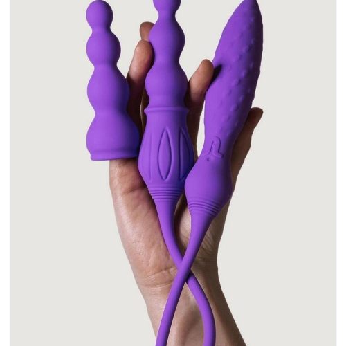 2x Rechargeable Silicone Double Vibrator with Remote Control - Purple