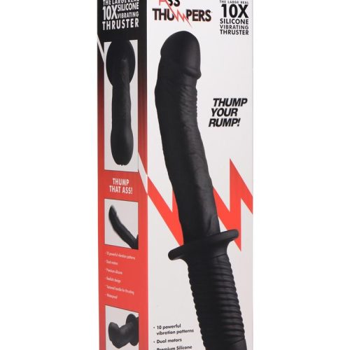 ass thumpers the large realistic rechargeable silicone vibrator with handle black 1464df01 b93d 4697 8eb5 566850138f0a