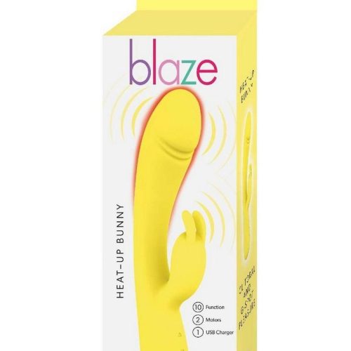 Blaze Heat Up Bunny Rechargeable Silicone Vibrator - Yellow