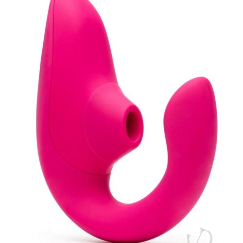 Womanizer Blend Rechargeable Silicone Vibrator with Clitoral Stimulator - Vibrant - Pink