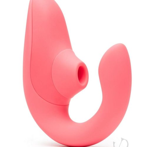 Womanizer Blend Rechargeable Silicone Vibrator with Clitoral Stimulator - Vibrant - Rose